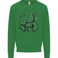 An Elephant Drinking Coffee Kids Sweatshirt Jumper Irish Green