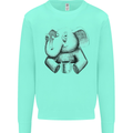 An Elephant Drinking Coffee Kids Sweatshirt Jumper Peppermint