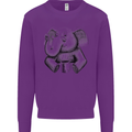 An Elephant Drinking Coffee Kids Sweatshirt Jumper Purple