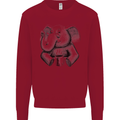 An Elephant Drinking Coffee Kids Sweatshirt Jumper Red