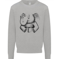 An Elephant Drinking Coffee Kids Sweatshirt Jumper Sports Grey