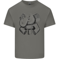 An Elephant Drinking Coffee Kids T-Shirt Childrens Charcoal