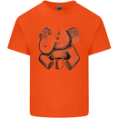 An Elephant Drinking Coffee Kids T-Shirt Childrens Orange