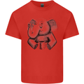 An Elephant Drinking Coffee Kids T-Shirt Childrens Red