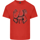 An Elephant Drinking Coffee Kids T-Shirt Childrens Red