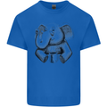 An Elephant Drinking Coffee Kids T-Shirt Childrens Royal Blue