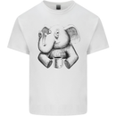 An Elephant Drinking Coffee Kids T-Shirt Childrens White