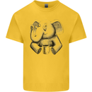 An Elephant Drinking Coffee Kids T-Shirt Childrens Yellow