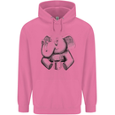An Elephant Drinking Coffee Mens 80% Cotton Hoodie Azelea