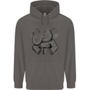 An Elephant Drinking Coffee Mens 80% Cotton Hoodie Charcoal