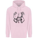 An Elephant Drinking Coffee Mens 80% Cotton Hoodie Light Pink