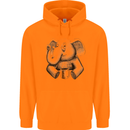An Elephant Drinking Coffee Mens 80% Cotton Hoodie Orange