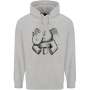 An Elephant Drinking Coffee Mens 80% Cotton Hoodie Sports Grey