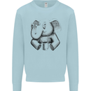 An Elephant Drinking Coffee Mens Sweatshirt Jumper Light Blue