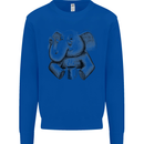 An Elephant Drinking Coffee Mens Sweatshirt Jumper Royal Blue