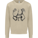 An Elephant Drinking Coffee Mens Sweatshirt Jumper Sand