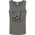 An Elephant Drinking Coffee Mens Vest Tank Top Charcoal
