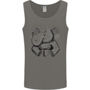 An Elephant Drinking Coffee Mens Vest Tank Top Charcoal