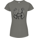An Elephant Drinking Coffee Womens Petite Cut T-Shirt Charcoal