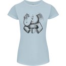 An Elephant Drinking Coffee Womens Petite Cut T-Shirt Light Blue