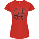 An Elephant Drinking Coffee Womens Petite Cut T-Shirt Red