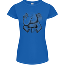 An Elephant Drinking Coffee Womens Petite Cut T-Shirt Royal Blue