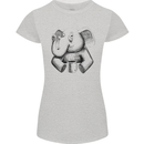 An Elephant Drinking Coffee Womens Petite Cut T-Shirt Sports Grey