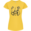 An Elephant Drinking Coffee Womens Petite Cut T-Shirt Yellow
