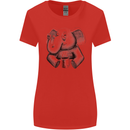 An Elephant Drinking Coffee Womens Wider Cut T-Shirt Red