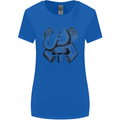 An Elephant Drinking Coffee Womens Wider Cut T-Shirt Royal Blue