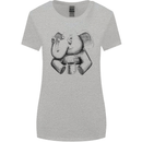 An Elephant Drinking Coffee Womens Wider Cut T-Shirt Sports Grey