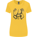 An Elephant Drinking Coffee Womens Wider Cut T-Shirt Yellow