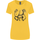 An Elephant Drinking Coffee Womens Wider Cut T-Shirt Yellow