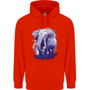 An Elephant Watercolour Childrens Kids Hoodie Bright Red