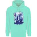 An Elephant Watercolour Childrens Kids Hoodie Peppermint