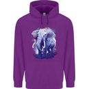 An Elephant Watercolour Childrens Kids Hoodie Purple
