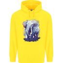 An Elephant Watercolour Childrens Kids Hoodie Yellow