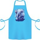 An Elephant Watercolour Cotton Apron 100% Organic Turquoise