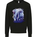 An Elephant Watercolour Kids Sweatshirt Jumper Black
