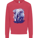 An Elephant Watercolour Kids Sweatshirt Jumper Heliconia