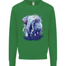 An Elephant Watercolour Kids Sweatshirt Jumper Irish Green