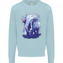 An Elephant Watercolour Kids Sweatshirt Jumper Light Blue