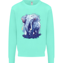 An Elephant Watercolour Kids Sweatshirt Jumper Peppermint