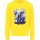 An Elephant Watercolour Kids Sweatshirt Jumper Yellow