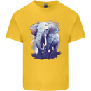 An Elephant Watercolour Kids T-Shirt Childrens Yellow
