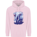 An Elephant Watercolour Mens 80% Cotton Hoodie Light Pink