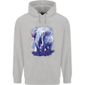 An Elephant Watercolour Mens 80% Cotton Hoodie Sports Grey