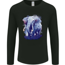 An Elephant Watercolour Mens Long Sleeve T-Shirt Black