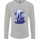 An Elephant Watercolour Mens Long Sleeve T-Shirt Sports Grey