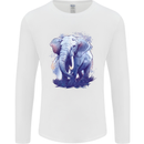 An Elephant Watercolour Mens Long Sleeve T-Shirt White
